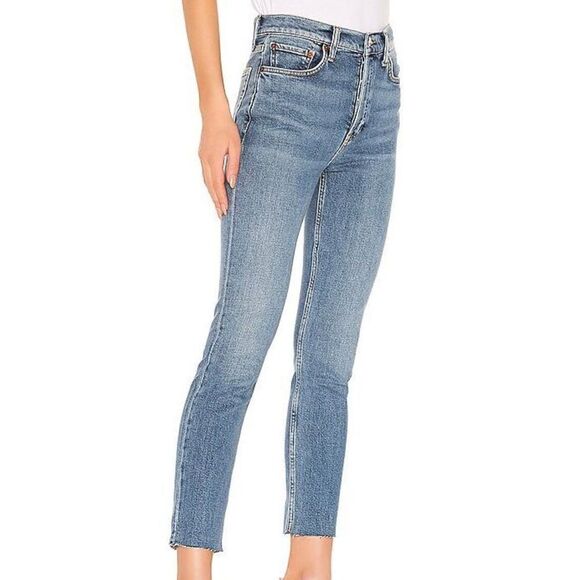 Re/Done Originals High Rise Ankle Crop Jeans - Picture 2 of 12